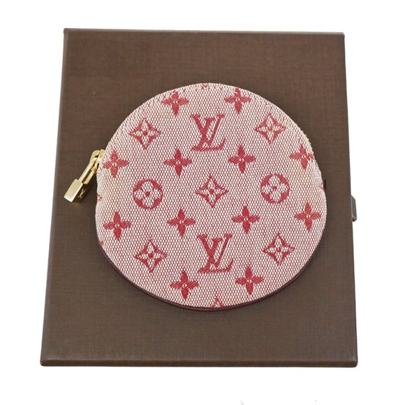 LOUIS VUITTON Porte Monnais Rond Coin Case Monogram Mini Red - Picture 1 of 10